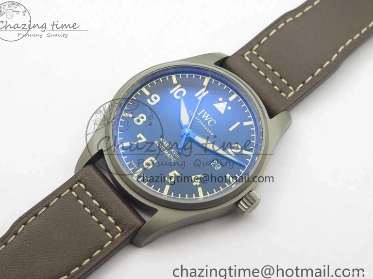 MIROTIME 0507 Mark XVIII IW327006 Titanium V7F 1:1 Best Edition Black Dial on Brown Leather Strap A Attractive 7080